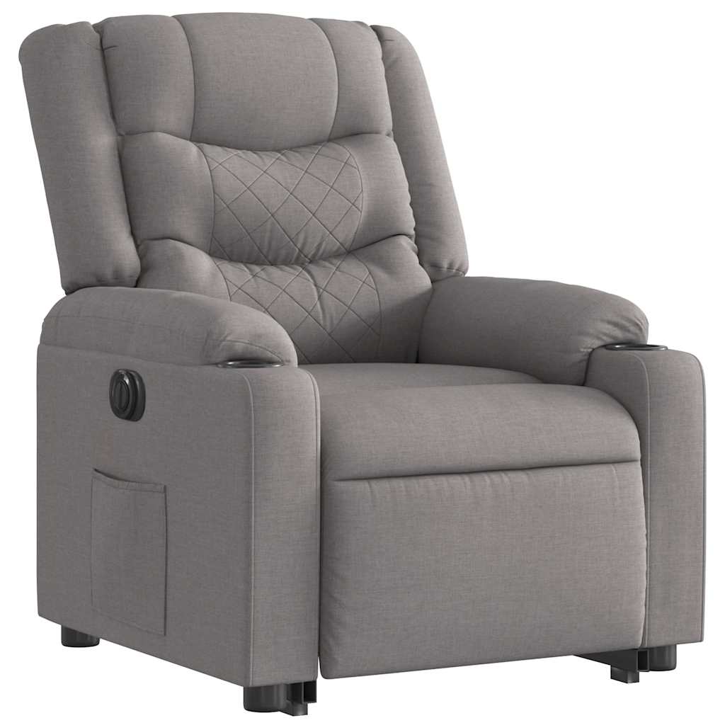 Fauteuil inclinable électrique taupe tissu