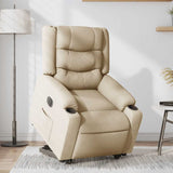Fauteuil inclinable électrique crème tissu