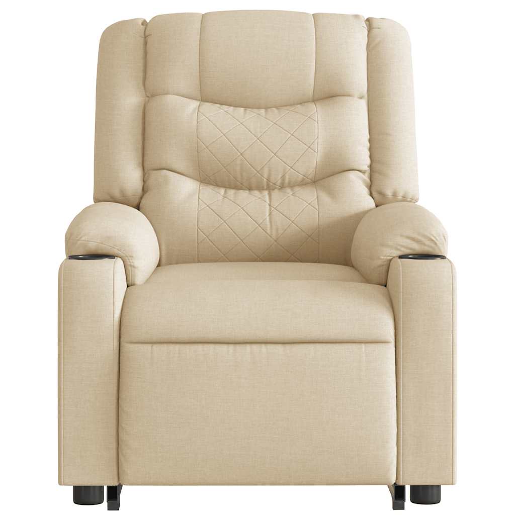 Fauteuil inclinable électrique crème tissu