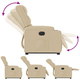 Fauteuil inclinable électrique crème tissu