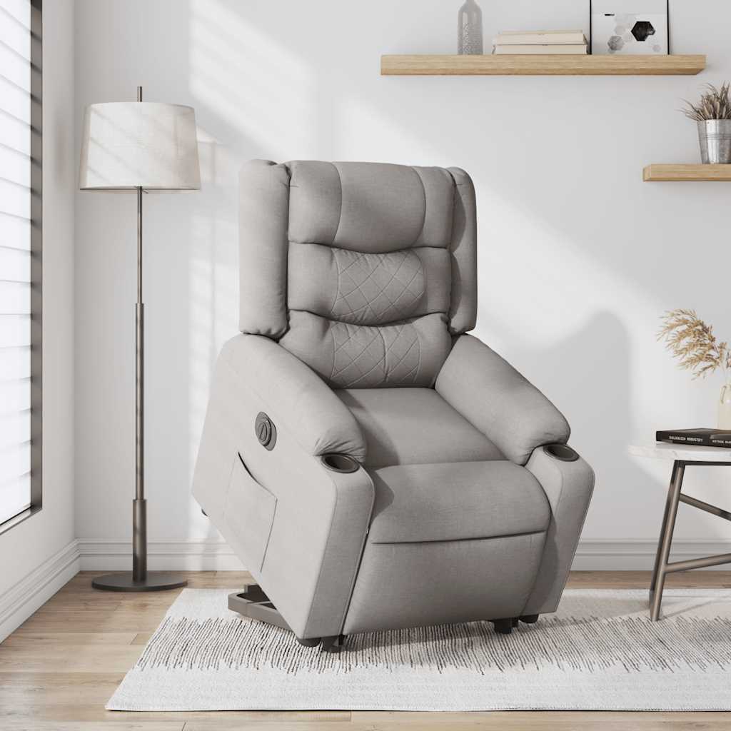 Fauteuil inclinable électrique gris nuage tissu