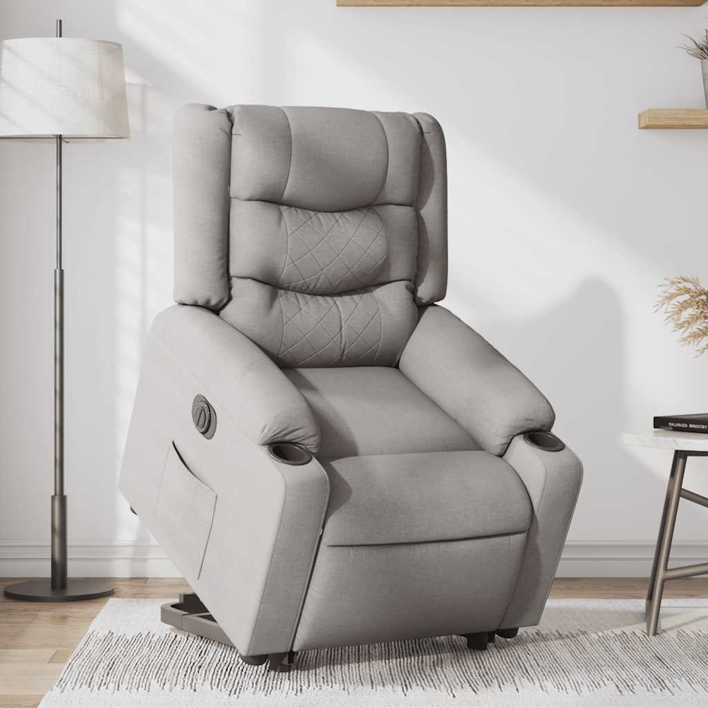 Fauteuil inclinable électrique gris nuage tissu