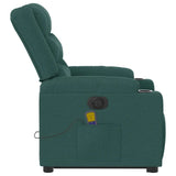 Fauteuil inclinable de massage électrique Vert foncé Tissu
