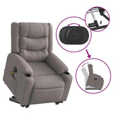Fauteuil inclinable de massage électrique Taupe Tissu