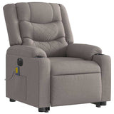 Fauteuil inclinable de massage électrique Taupe Tissu