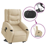 Fauteuil inclinable de massage électrique Crème Tissu