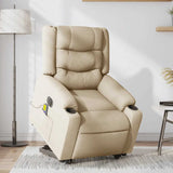 Fauteuil inclinable de massage électrique Crème Tissu