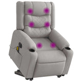 Fauteuil inclinable de massage électrique gris nuage tissu