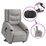 Fauteuil inclinable de massage électrique gris nuage tissu