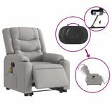Fauteuil inclinable de massage électrique gris nuage tissu