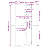 Armoire en chêne artisanal 90 x 52 x 200 cm bois d'ingénierie