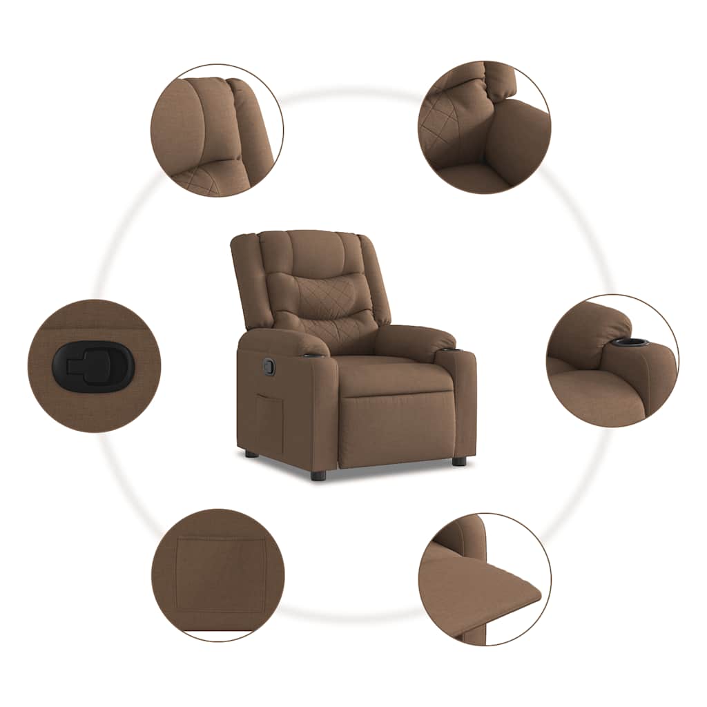 Fauteuil inclinable Marron Tissu