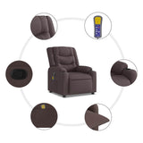 Fauteuil de massage inclinable Marron foncé Tissu