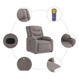 Fauteuil de massage inclinable Taupe Tissu
