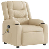 Fauteuil de massage inclinable Crème Tissu
