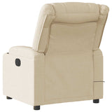 Fauteuil de massage inclinable Crème Tissu