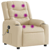 Fauteuil de massage inclinable Crème Tissu