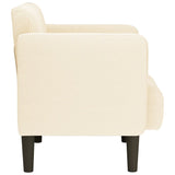 Canapé-chaise accoudoirs crème 54 cm tissu velours côtelé