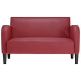 Canapé causeuse rouge bordeaux 110 cm similicuir