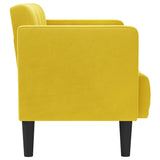 Canapé deux places Jaune 111 cm Velours