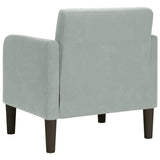 Fauteuil avec accoudoirs gris clair 54 cm velours