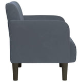 Fauteuil avec accoudoirs gris foncé 54 cm velours