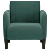 Fauteuil avec accoudoirs vert foncé 54 cm velours