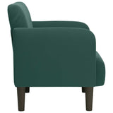 Fauteuil avec accoudoirs vert foncé 54 cm velours