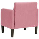 Fauteuil avec accoudoirs rose 54 cm velours