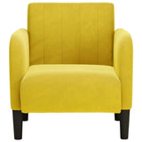 Fauteuil avec accoudoirs jaune 54 cm velours