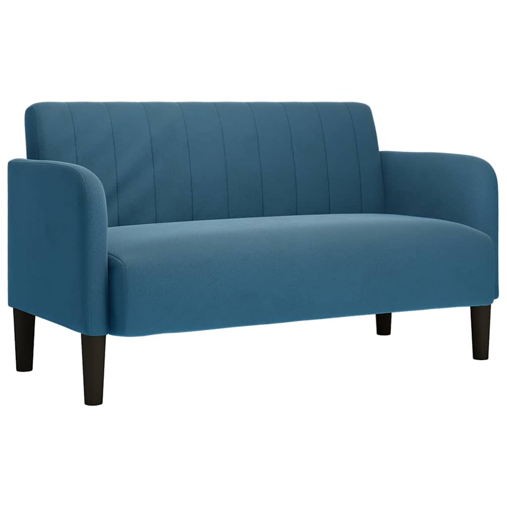 Canapé causeuse bleu 109 cm velours
