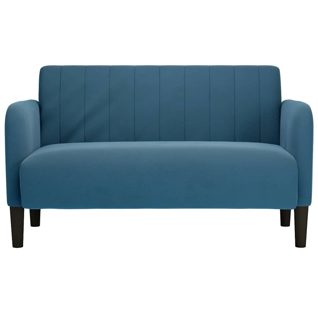 Canapé causeuse bleu 109 cm velours