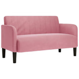 Canapé causeuse rose 109 cm velours
