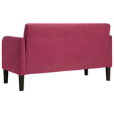 Canapé causeuse rouge bordeaux 109 cm velours