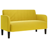 Canapé causeuse jaune 109 cm velours