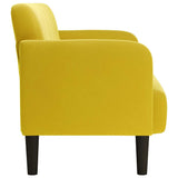 Canapé causeuse jaune 109 cm velours