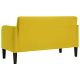 Canapé causeuse jaune 109 cm velours