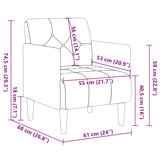 Fauteuil avec accoudoirs noir 55 cm velours