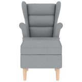 Fauteuil avec repose-pied Gris clair Tissu