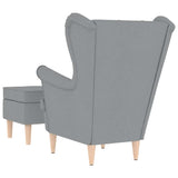 Fauteuil avec repose-pied Gris clair Tissu