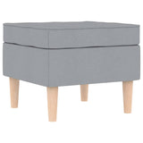 Fauteuil avec repose-pied Gris clair Tissu