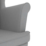 Fauteuil avec repose-pied Gris clair Tissu