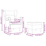 Fauteuil avec repose-pied Crème Tissu