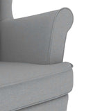 Chaise à bascule avec repose-pied Gris clair Tissu