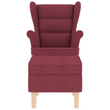 Chaise à bascule avec repose-pied Rouge bordeaux Tissu