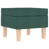 Chaise à bascule avec repose-pied Vert foncé Tissu