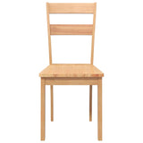 Chaises à manger 2 pcs bois massif naturel caoutchouc