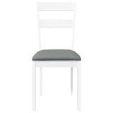 Chaises à manger coussins 2 pcs blanc bois massif caoutchouc