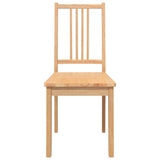 Chaises à manger 2 pcs bois massif naturel caoutchouc