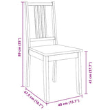 Chaises à manger 2 pcs bois massif naturel caoutchouc